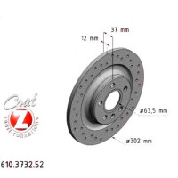 Спортивный задний тормозной диск с перфорацией 302х12 610373252 Otto Zimmermann Sport Z