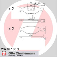 23776.180.1 Zimmermann Передні гальмівні колодки на FIAT PALIO (178_) з двигуном 1.4 51 кВт (69 к.с.)