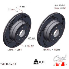 150.3464.53 Zimmermann Black Z Спортивный задний тормозной диск с насечками 324x22 на BMW 1 Cabriolet (E88) с двигателем 135 i 240 кВт (326 л.с.)