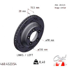 460.4523.54 Zimmermann Black Z Спортивный задний левый тормозной диск с насечками 330x28 на PORSCHE CAYENNE Coupe (9YB) с двигателем 2.0 E-Hybrid AWD