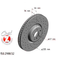 150.2988.52 Zimmermann Sport Z Спортивный передний тормозной диск с перфорацией 395x36 на ALPINA B7 (G12) с двигателем BITURBO RWD