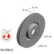 150.2988.52 Zimmermann Sport Z Спортивный передний тормозной диск с перфорацией 395x36 на ALPINA B7 (G12) с двигателем BITURBO 4WD