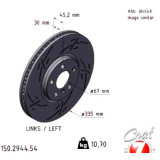 Спортивный передний левый тормозной диск с насечками 335х30 150294454 Otto Zimmermann Black Z
