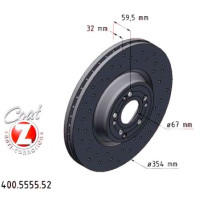 400.5555.52 Zimmermann Sport Z Спортивный передний тормозной диск с перфорацией 354x32 на MERCEDES-BENZ GLE Coupe (C167) с двигателем GLE 350 4-matic (167.349)