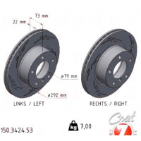 Спортивный передний тормозной диск с насечками 292х22 150342453 Otto Zimmermann Black Z