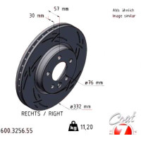 Спортивный передний правый тормозной диск с насечками 332х30 600325655 Otto Zimmermann Black Z