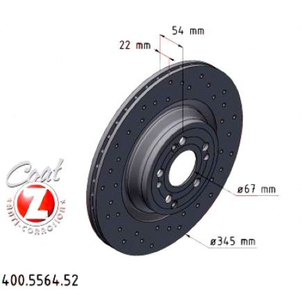 400.5564.52 Zimmermann Sport Z Спортивный задний тормозной диск с