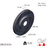 Спортивный передний левый тормозной диск с насечками 355х32 200254554 Otto Zimmermann Black Z