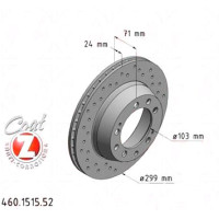 460.1515.52 Zimmermann Sport Z Спортивный задний тормозной диск с перфорацией 299x24 на PORSCHE 928 с двигателем 5.0 S, S4