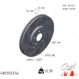 Спортивный передний левый тормозной диск с насечками 350х32 400555354 Otto Zimmermann Black Z