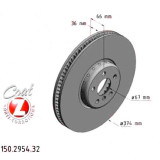 Передний правый тормозной диск 374х36 150295432 Otto Zimmermann Formula F