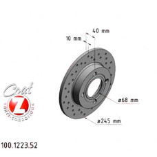 100.1223.52 Zimmermann Sport Z Спортивный задний тормозной диск с перфорацией 245x10 на AUDI 90 B3 (893, 894, 8A2) с двигателем 2.3 E quattro 98 кВт (133 л.с.)