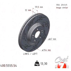 400.5555.54 Zimmermann Black Z Спортивный передний левый тормозной диск с насечками 354x32 на MERCEDES-BENZ GLE Coupe (C167) с двигателем GLE 300 d EQ Boost 4-matic (167.309)