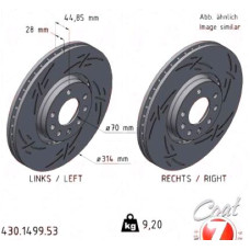 430.1499.53 Zimmermann Black Z Спортивный передний тормозной диск с насечками 314x28 на OPEL VECTRA C Caravan (Z02) с двигателем 3.0 CDTi