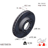 460.1560.54 Zimmermann Black Z Спортивный передний левый тормозной диск с насечками 330x34 на PORSCHE 911 (992) с двигателем 3.0 Carrera 4 S (992420)