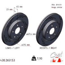 430.2651.53 Zimmermann Black Z Спортивный задний тормозной диск с насечками 315x23 на BUICK SGM REGAL III (EG7) с двигателем 20T