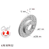 Спортивный передний тормозной диск с перфорацией 238х12 470107952 Otto Zimmermann Sport Z