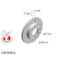 470.1079.52 Zimmermann Sport Z Спортивный передний тормозной диск с перфорацией 238x12 на RENAULT 19 II Chamade (L53_) с двигателем 1.8 (453A/F)