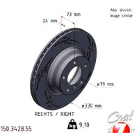 150.3428.55 Zimmermann Black Z Спортивный передний правый тормозной диск с насечками 330x24 на BMW X1 (E84) с двигателем xDrive 28 i