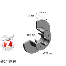 600.1159.20 Zimmermann Передний тормозной диск 278x13 на VW TRANSPORTER T3 АВТОБУС (25_) с двигателем 1.6