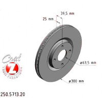 250.5713.20 Zimmermann Передний тормозной диск 300x25 на FORD ECOSPORT с двигателем 1.5 TDCi EcoBlue 88 кВт (120 л.с.)
