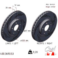 Спортивный передний тормозной диск с насечками 320х30 400369353 Otto Zimmermann Black Z
