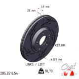 Спортивный передний левый тормозной диск с насечками 320х28 285351654 Otto Zimmermann Black Z