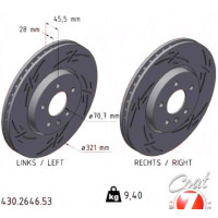 430.2646.53 Zimmermann Black Z Спортивный передний тормозной диск с насечками 321x28 на BUICK SGM LACROSSE (EG6) с двигателем 28T 177 кВт (241 л.с.)
