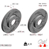 370.3083.53 Zimmermann Black Z Спортивный передний тормозной диск с насечками 299x25 на MAZDA 6 УНИВЕРСАЛ (GH) с двигателем 2.2 D (GH10)