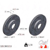 Спортивный передний тормозной диск с насечками 256х22 320380353 Otto Zimmermann Black Z