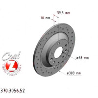 Спортивный задний тормозной диск с перфорацией 303х10 370305652 Otto Zimmermann Sport Z
