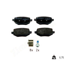 26198.175.2 Zimmermann Задние тормозные колодки на OPEL VAUXHALL MOKKA с двигателем 1.2 Hybrid