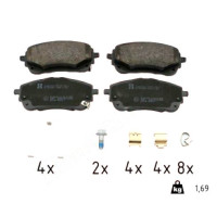 26149.190.2 Zimmermann Передние тормозные колодки на TOYOTA YARIS CROSS (MXP_) с двигателем 1.5 Hybrid (MXPJ10)