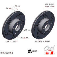 150.2900.53 Zimmermann Black Z Спортивный передний тормозной диск с насечками 312x24 на BMW 3 (F30, F80) с двигателем 325 d 155 кВт (211 л.с.)
