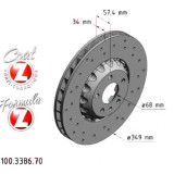 Передний тормозной диск с перфорацией 349х34 100338670 Otto Zimmermann Formula Z