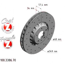 100.3386.70 Zimmermann Formula Z Передній гальмівний диск 349x34 на AUDI A7 Sportback (4KA) з двигуном 45 TFSI Mild hybrid quattro 180 кВт (245 к.с.)