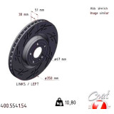Спортивный передний левый тормозной диск с насечками 350х30 400554154 Otto Zimmermann Black Z