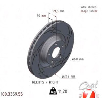 100.3359.55 Zimmermann Black Z Спортивный передний правый тормозной диск с насечками 345x30 на AUDI A6 Allroad (4GH, 4GJ, C7) с двигателем 3.0 TDI quattro 155 кВт (211 л.с.)