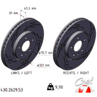 430.2629.53 Zimmermann Black Z Спортивный передний тормозной диск с насечками 321x30 на OPEL ASTRA J (P10) с двигателем 1.3 CDTi