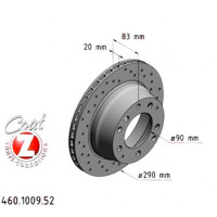 460.1009.52 Zimmermann Sport Z Спортивный задний тормозной диск с перфорацией 290x20 на PORSCHE 911 КАБРИОЛЕТ с двигателем 3.0 SC