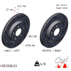 400.5506.53 Zimmermann Black Z Спортивный задний тормозной диск с насечками 295x22 на MERCEDES-BENZ CLA КУПЕ (C117) с двигателем CLA 220 CDI / d 4-matic (117.305) 130 кВт (177 л.с.)