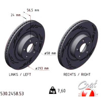 530.2458.53 Zimmermann Black Z Спортивный передний тормозной диск с насечками 293x24 на TOYOTA GR 86 КУПЕ (ZN8) с двигателем 2.4 173 кВт (235 л.с.)