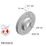 Спортивный передний тормозной диск с перфорацией 260х24 530245652 Otto Zimmermann Sport Z