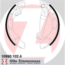 10990.102.4 Zimmermann Комплект тормозных колодок для стояночного тормоза на VW PASSAT B1 (32) с двигателем 1.6 63 кВт (85 л.с.)