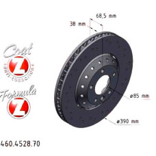 460.4528.70 Zimmermann Formula Z Передній лівий гальмівний диск 390x38 на PORSCHE CAYENNE (92A) з двигуном 3.0 Diesel 184 кВт (250 к.с.)