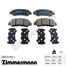 209491601 Zimmermann Передние тормозные колодки 