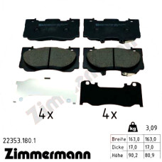 223531801 Zimmermann Передние тормозные колодки 
