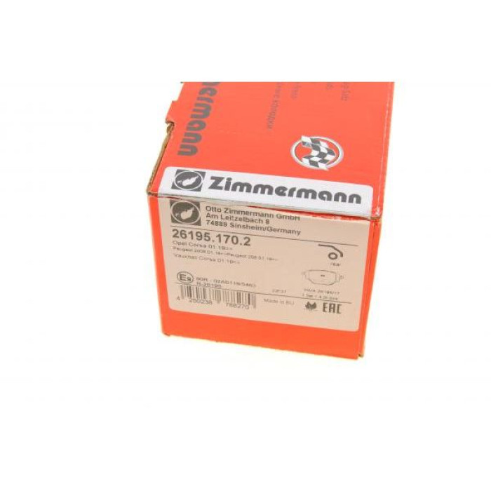 261951702 Zimmermann Задние тормозные колодки 261951702 Zimmermann Задние тормозные колодки