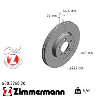 600326020 Zimmermann Coat Z Передний тормозной диск 276x24