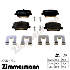 205101752 Zimmermann Задние тормозные колодки 